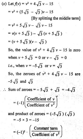 RD Sharma Class 10 Solutions Chapter 2 Polynomials Ex 2.1 15