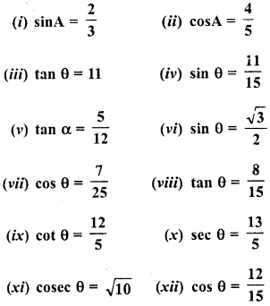 RD Sharma Class 10 Solutions Chapter 10 Trigonometric Ratios Ex 10.1 1