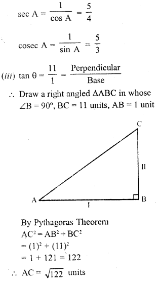 RD Sharma Class 10 Solutions Chapter 10 Trigonometric Ratios Ex 10.1 5