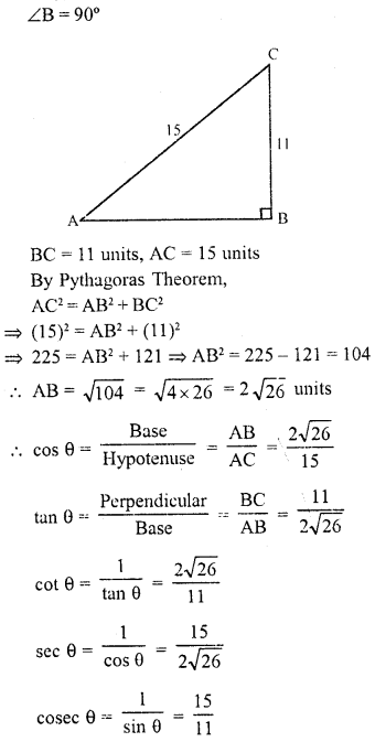 RD Sharma Class 10 Solutions Chapter 10 Trigonometric Ratios Ex 10.1 7