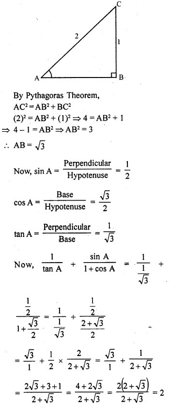 RD Sharma Class 10 Solutions Chapter 10 Trigonometric Ratios Ex 10.1 70