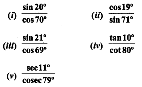 RD Sharma Class 10 Solutions Chapter 10 Trigonometric Ratios Ex 10.3 1