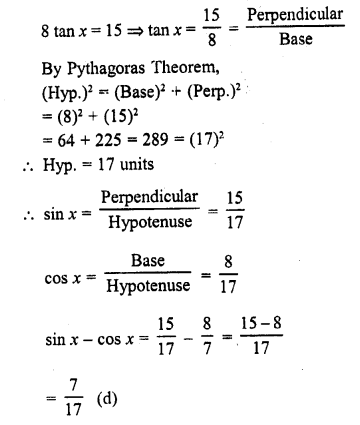 RD Sharma Class 10 Solutions Chapter 10 Trigonometric Ratios MCQS 13