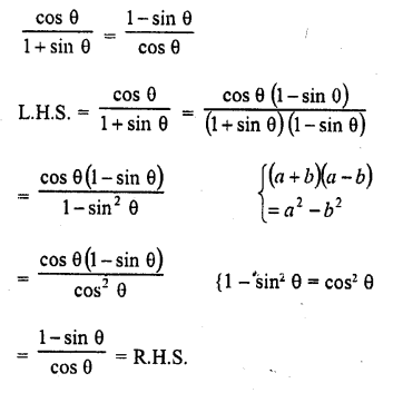 RD Sharma Class 10 Solutions Chapter 11 Trigonometric Identities Ex 11.1 10