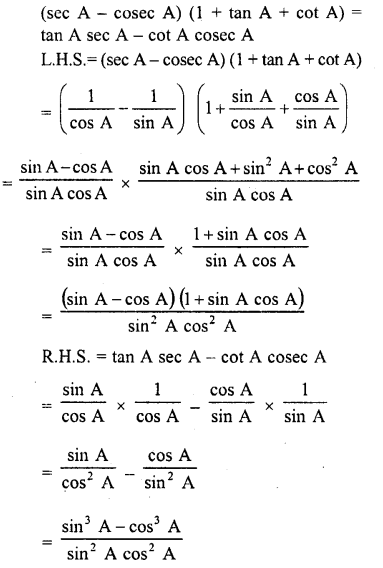 RD Sharma Class 10 Solutions Chapter 11 Trigonometric Identities Ex 11.1 160