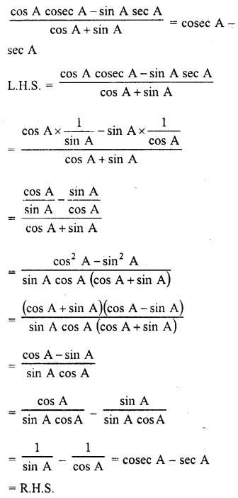 RD Sharma Class 10 Solutions Chapter 11 Trigonometric Identities Ex 11.1 163