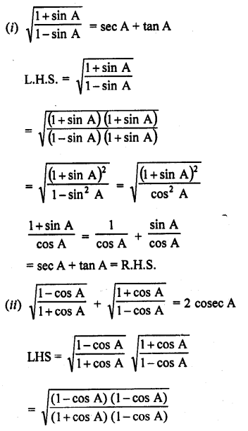 RD Sharma Class 10 Solutions Chapter 11 Trigonometric Identities Ex 11.1 73