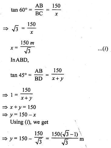 RD Sharma Class 10 Solutions Chapter 12 Heights and Distances Ex 12.1 112