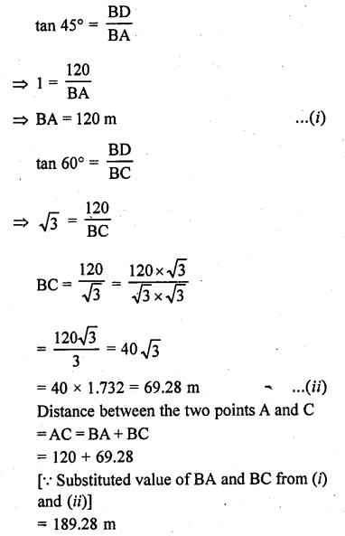RD Sharma Class 10 Solutions Chapter 12 Heights and Distances Ex 12.1 115