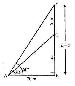 RD Sharma Class 10 Solutions Chapter 12 Heights and Distances Ex 12.1 12