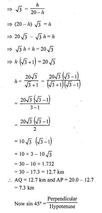 RD Sharma Class 10 Solutions Chapter 12 Heights and Distances Ex 12.1 121