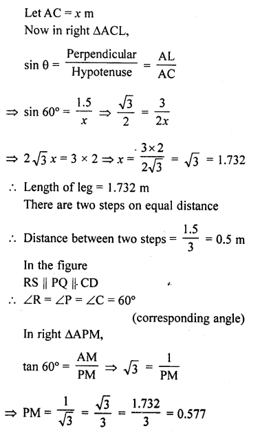 RD Sharma Class 10 Solutions Chapter 12 Heights and Distances Ex 12.1 156