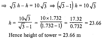 RD Sharma Class 10 Solutions Chapter 12 Heights and Distances Ex 12.1 18