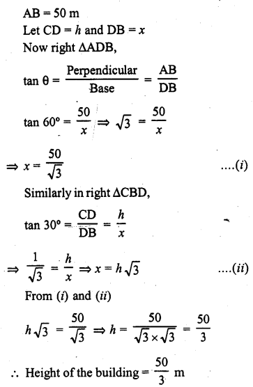 RD Sharma Class 10 Solutions Chapter 12 Heights and Distances Ex 12.1 60