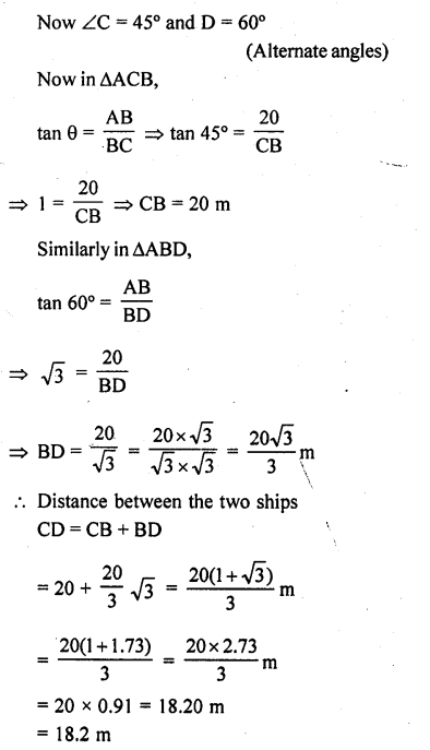 RD Sharma Class 10 Solutions Chapter 12 Heights and Distances Ex 12.1 83