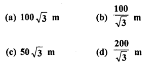 RD Sharma Class 10 Solutions Chapter 12 Heights and Distances MCQS 3