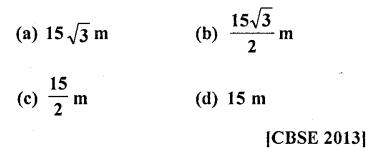 RD Sharma Class 10 Solutions Chapter 12 Heights and Distances MCQS 50