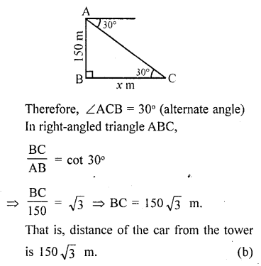 RD Sharma Class 10 Solutions Chapter 12 Heights and Distances MCQS 53