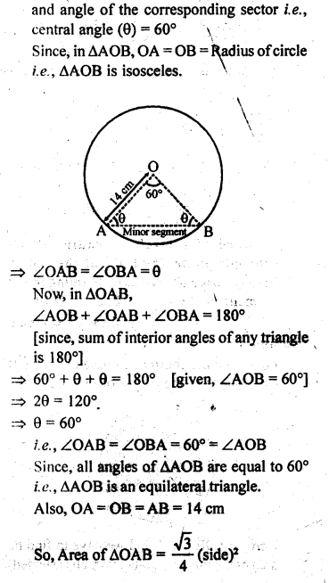 RD Sharma Class 10 Solutions Chapter 13 Areas Related to Circles Ex 13.3 13
