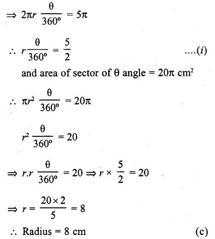 RD Sharma Class 10 Solutions Chapter 13 Areas Related to Circles MCQS 27