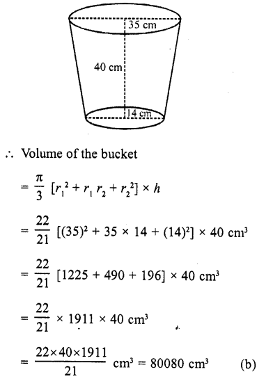 RD Sharma Class 10 Solutions Chapter 14 Surface Areas and Volumes MCQS 10