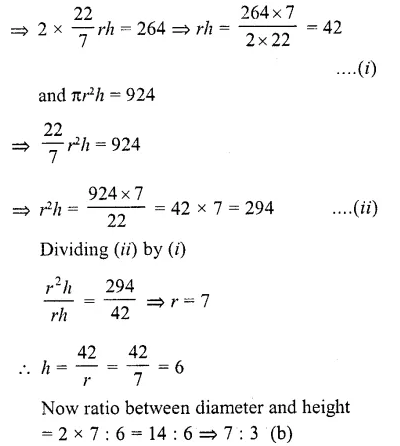 RD Sharma Class 10 Solutions Chapter 14 Surface Areas and Volumes MCQS 21