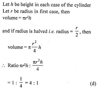 RD Sharma Class 10 Solutions Chapter 14 Surface Areas and Volumes MCQS 45