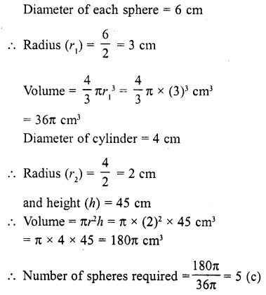 RD Sharma Class 10 Solutions Chapter 14 Surface Areas and Volumes MCQS 8
