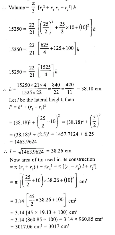 RD Sharma Class 10 Solutions Chapter 14 Surface Areas and Volumes Revision Exercise 77