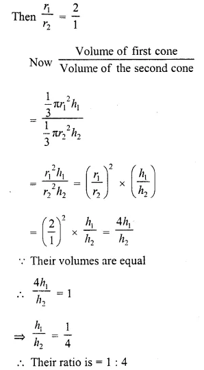 RD Sharma Class 10 Solutions Chapter 14 Surface Areas and Volumes VSAQS 16