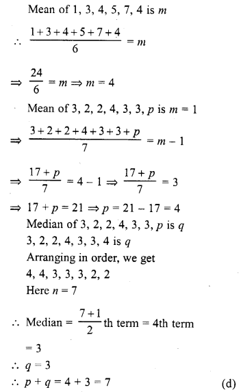 RD Sharma Class 10 Solutions Chapter 15 Statistics MCQS 16