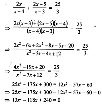 RD Sharma Class 10 Solutions Chapter 4 Quadratic Equations Ex 4.3 34
