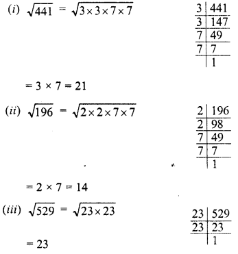 RD Sharma Class 8 Solutions Chapter 3 Squares and Square Roots Ex 3.4 1