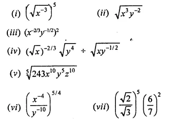 RD Sharma Class 9 Solutions Chapter 2 Exponents of Real Numbers Ex 2.2 Q1.1