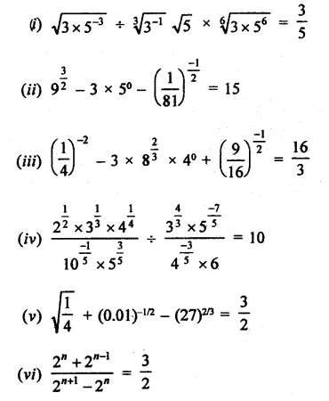 RD Sharma Class 9 Solutions Chapter 2 Exponents of Real Numbers Ex 2.2 Q3.1