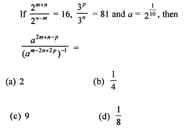 RD Sharma Class 9 Solutions Chapter 2 Exponents of Real Numbers MCQS Q35.1