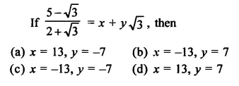 RD Sharma Class 9 Solutions Chapter 3 Rationalisation MCQS Q17.1