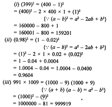 RD Sharma Class 9 Solutions Chapter 4 Algebraic Identities Ex 4.1 Q2.1