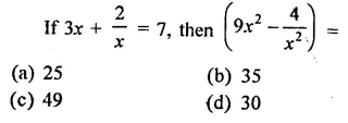 RD Sharma Class 9 Solutions Chapter 4 Algebraic Identities MCQS Q18.1