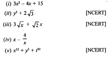 RD Sharma Class 9 Solutions Chapter 6 Factorisation of Polynomials Ex 6.1 Q1.1