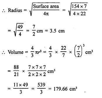 RD Sharma Class 9 Solutions Chapter 21 Surface Areas and Volume of a Sphere VSAQS 5.1