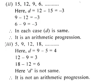 Selina Concise Mathematics Class 10 ICSE Solutions Chapter 10 Arithmetic Progression Ex 10A Q1.1