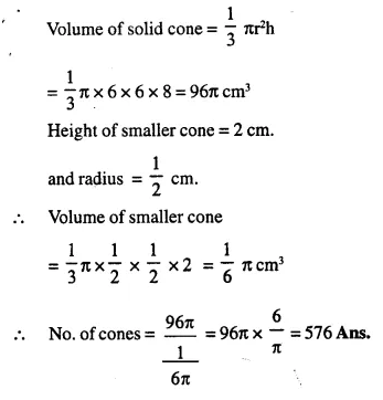 Selina Concise Mathematics Class 10 ICSE Solutions Chapter 20 Cylinder, Cone and Sphere Ex 20B Q10.1