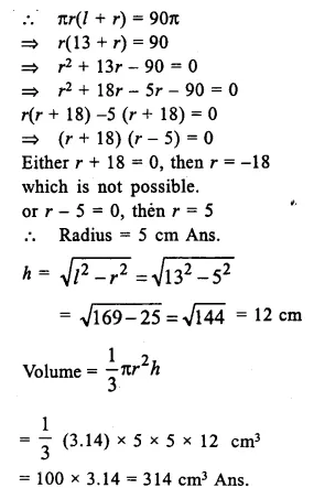 Selina Concise Mathematics Class 10 ICSE Solutions Chapter 20 Cylinder, Cone and Sphere Ex 20B Q11.1