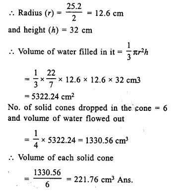 Selina Concise Mathematics Class 10 ICSE Solutions Chapter 20 Cylinder, Cone and Sphere Ex 20B Q13.1