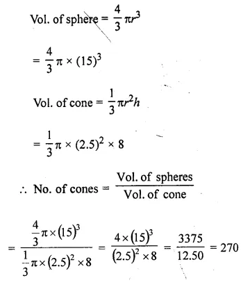 Selina Concise Mathematics Class 10 ICSE Solutions Chapter 20 Cylinder, Cone and Sphere Ex 20D Q1.1
