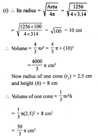 Selina Concise Mathematics Class 10 ICSE Solutions Chapter 20 Cylinder, Cone and Sphere Ex 20D Q9.1