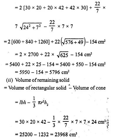 Selina Concise Mathematics Class 10 ICSE Solutions Chapter 20 Cylinder, Cone and Sphere Ex 20E Q3.2