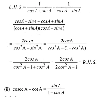 Selina Concise Mathematics Class 10 ICSE Solutions Chapter 21 Trigonometrical Identities Ex 21E Q1.2