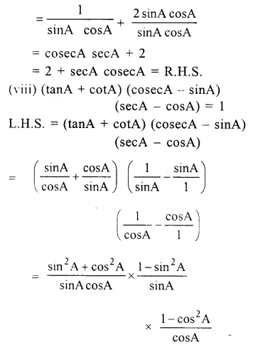 Selina Concise Mathematics Class 10 ICSE Solutions Chapter 21 Trigonometrical Identities Ex 21E Q10.10